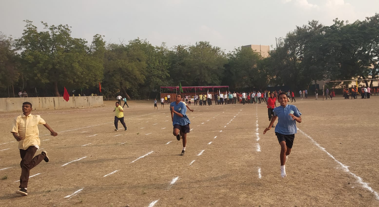 Students running a race