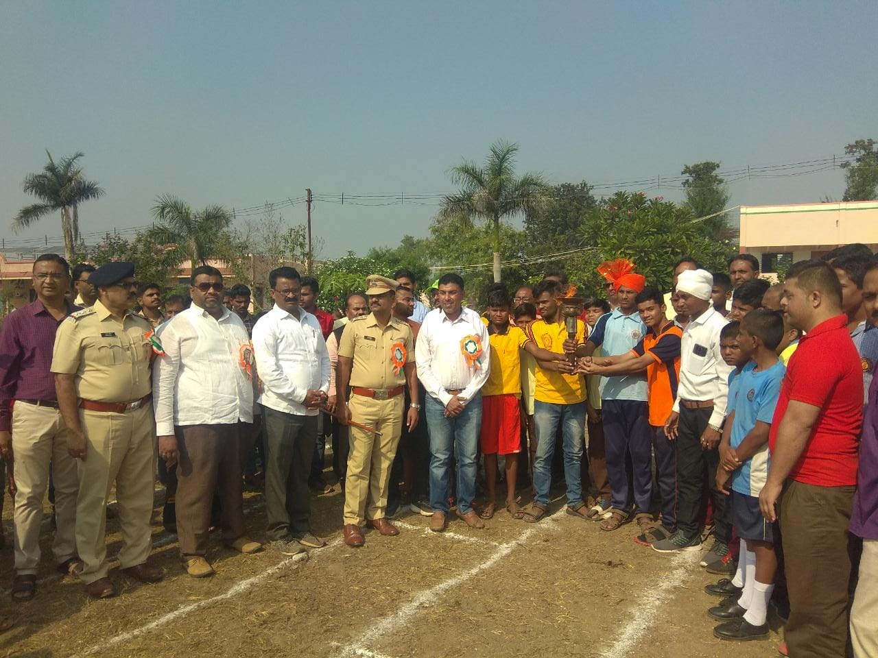 Torch ceremony at a sports event